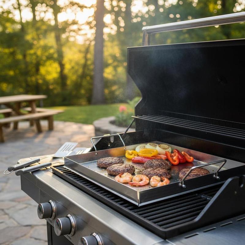 Camping Cooking And Eating - Uniwersalna płaska płyta grillowa 18x16 cali