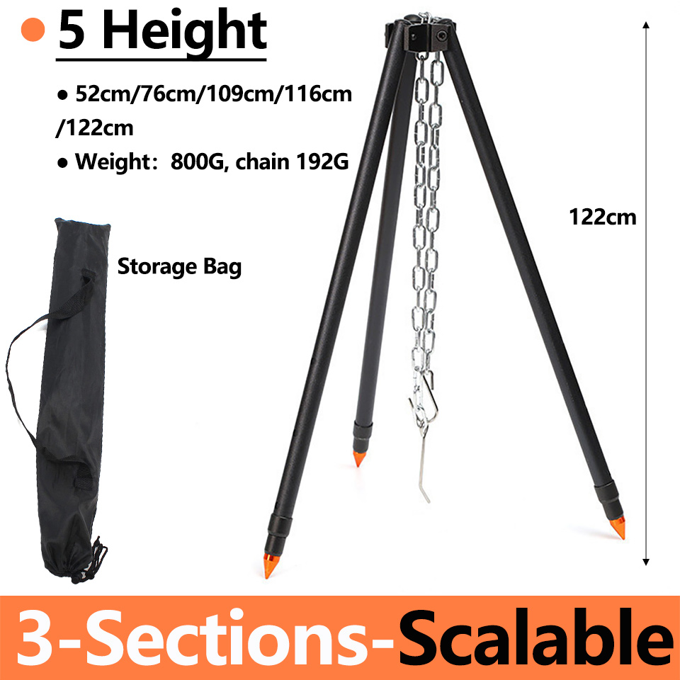 Camping Cooking Pot Tripod - Trójnóg kempingowy na ognisko do zawieszania