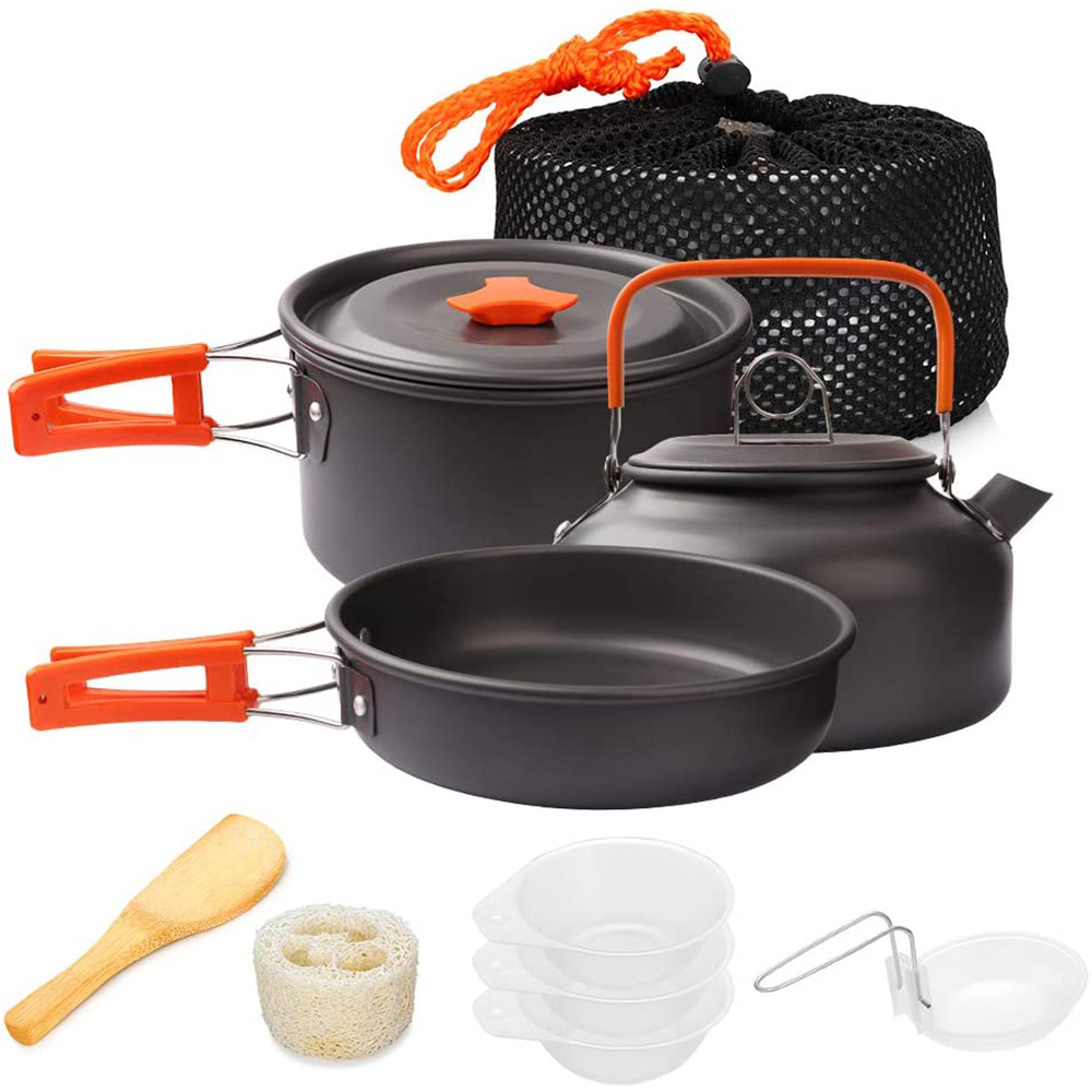 Camping Cooking Set With Bag - 1 sztuk/1 zestaw zestaw naczyń kempingowych