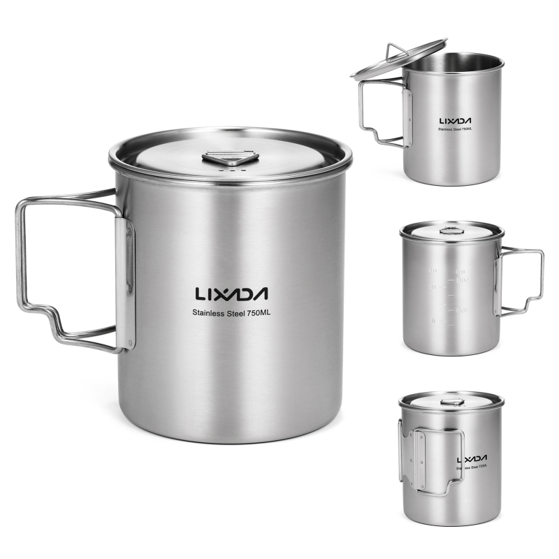 Camping Cooking Set With Bag - Lixada Kubek 750ml Outdoorowy Kubek ze