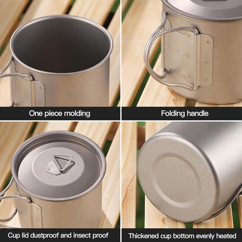 Tytanowy kubek turystyczny ze  – Camping Cooking Set With Bag recenzja i cena