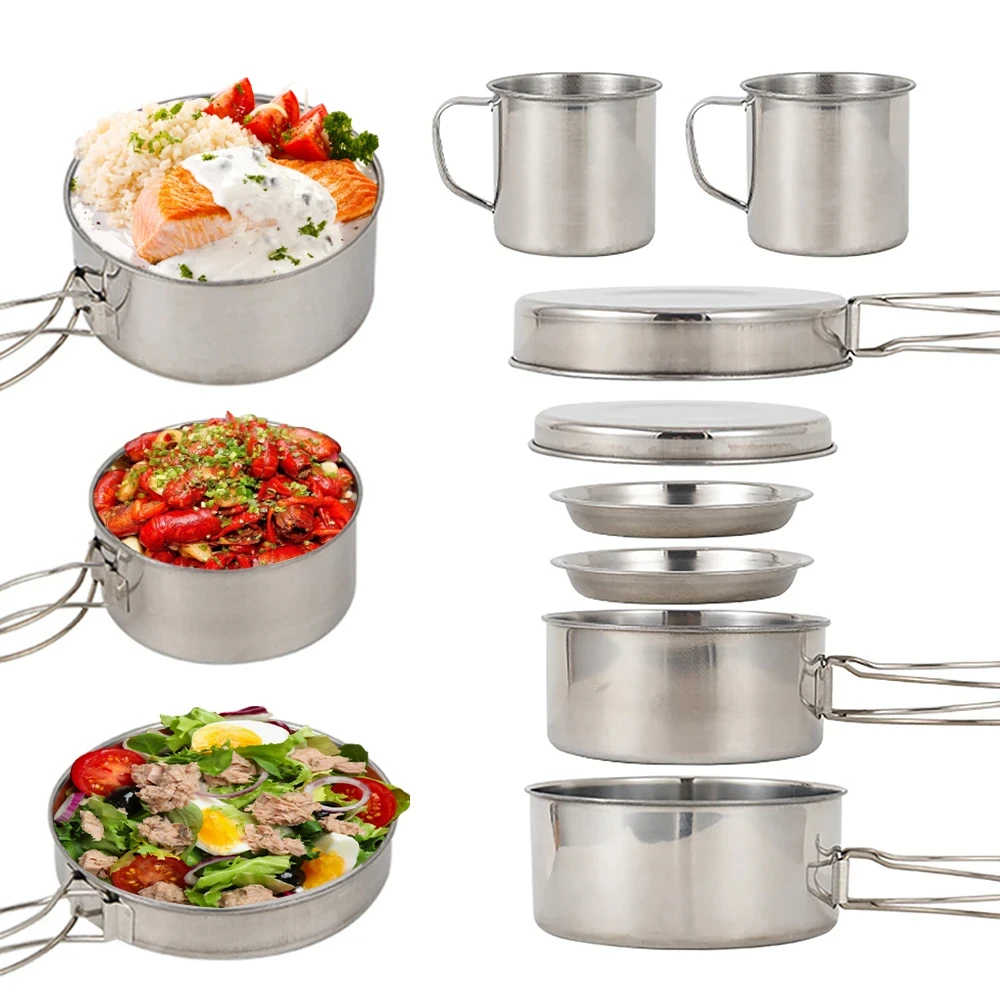 8-częściowy zestaw naczyń kemp – Camping Cooking Hob recenzja i cena