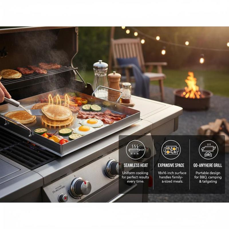 Uniwersalna płaska płyta grill – Camping Cooking And Eating recenzja i cena
