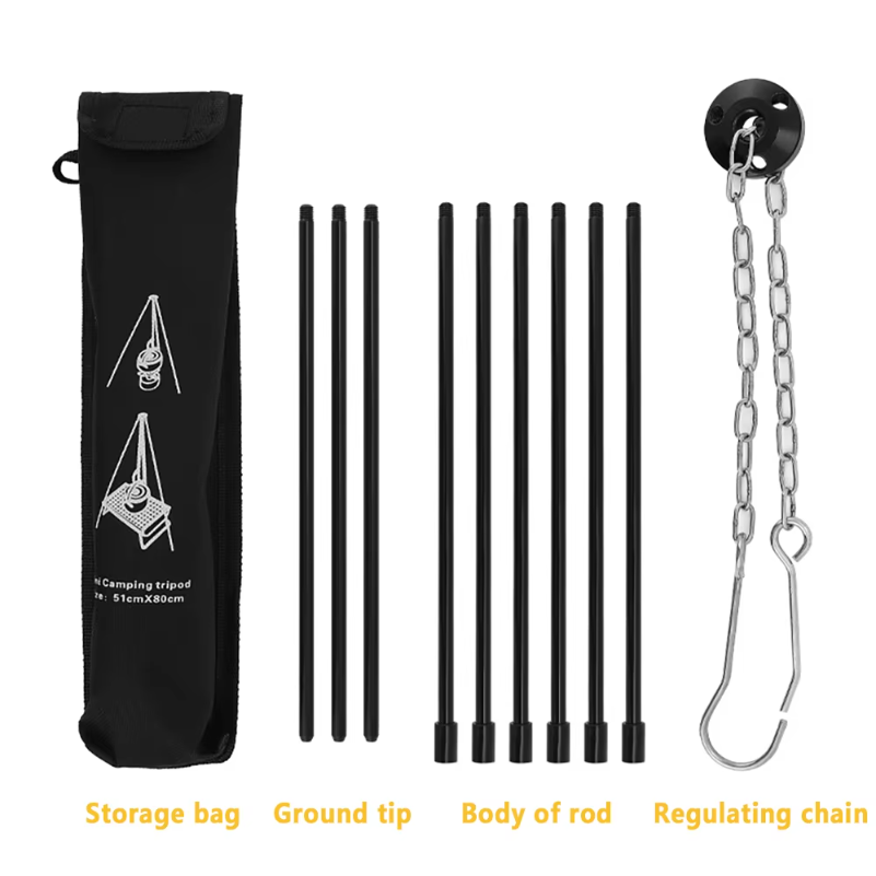 Trójnóg kempingowy do ogniska, – Camping Cooking Pot Tripod recenzja i cena