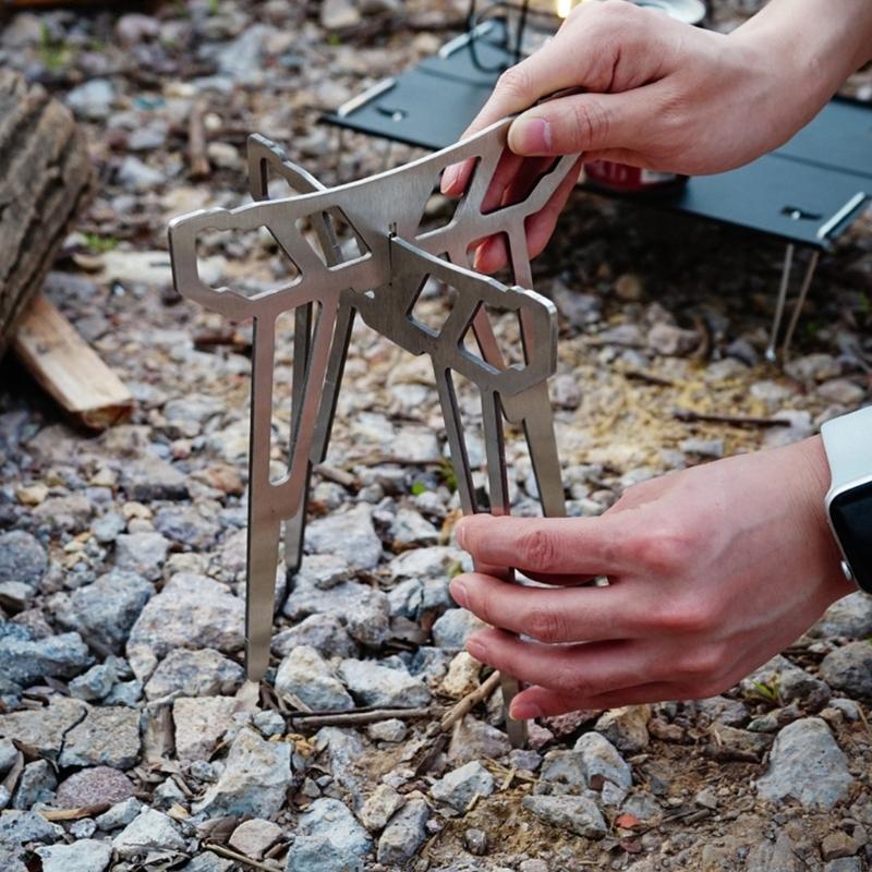 55 Składana podstawa kuchenki  – Camping Cooking Pot Tripod recenzja i cena